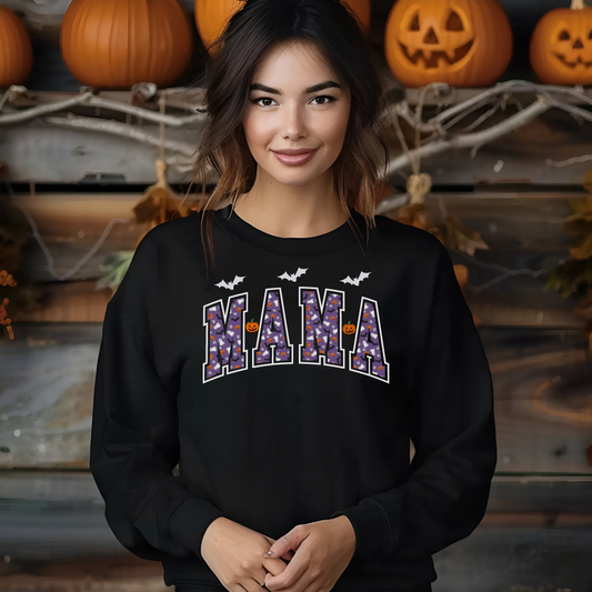 Sweatshirt retro  Mama Halloween