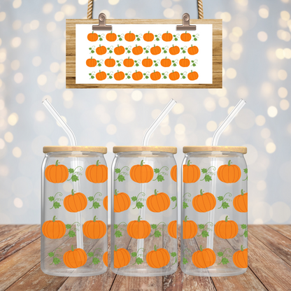Halloween Pumpkin Iced Coffee Glass, Halloween Libby Cup