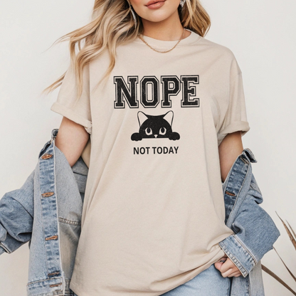 T-shirt Drôle & Sarcastique style universitaire grunge, Nope Not Today Version anglaise