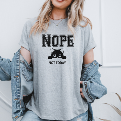 T-shirt Drôle & Sarcastique style universitaire grunge, Nope Not Today Version anglaise