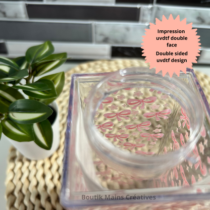 Ensemble Verre à café 16 oz et bouteille style carton lait 17 oz coquette rose et marguerites, idée cadeau