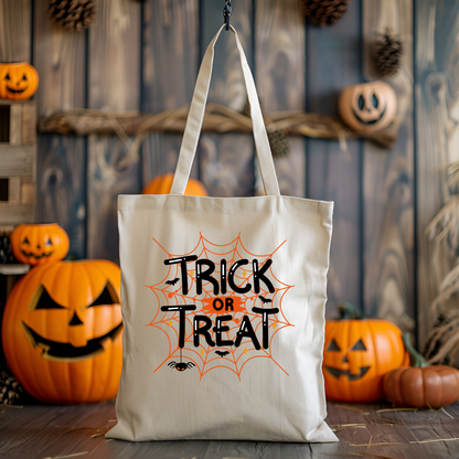 Trick or Treat Spider Web Tote Bag