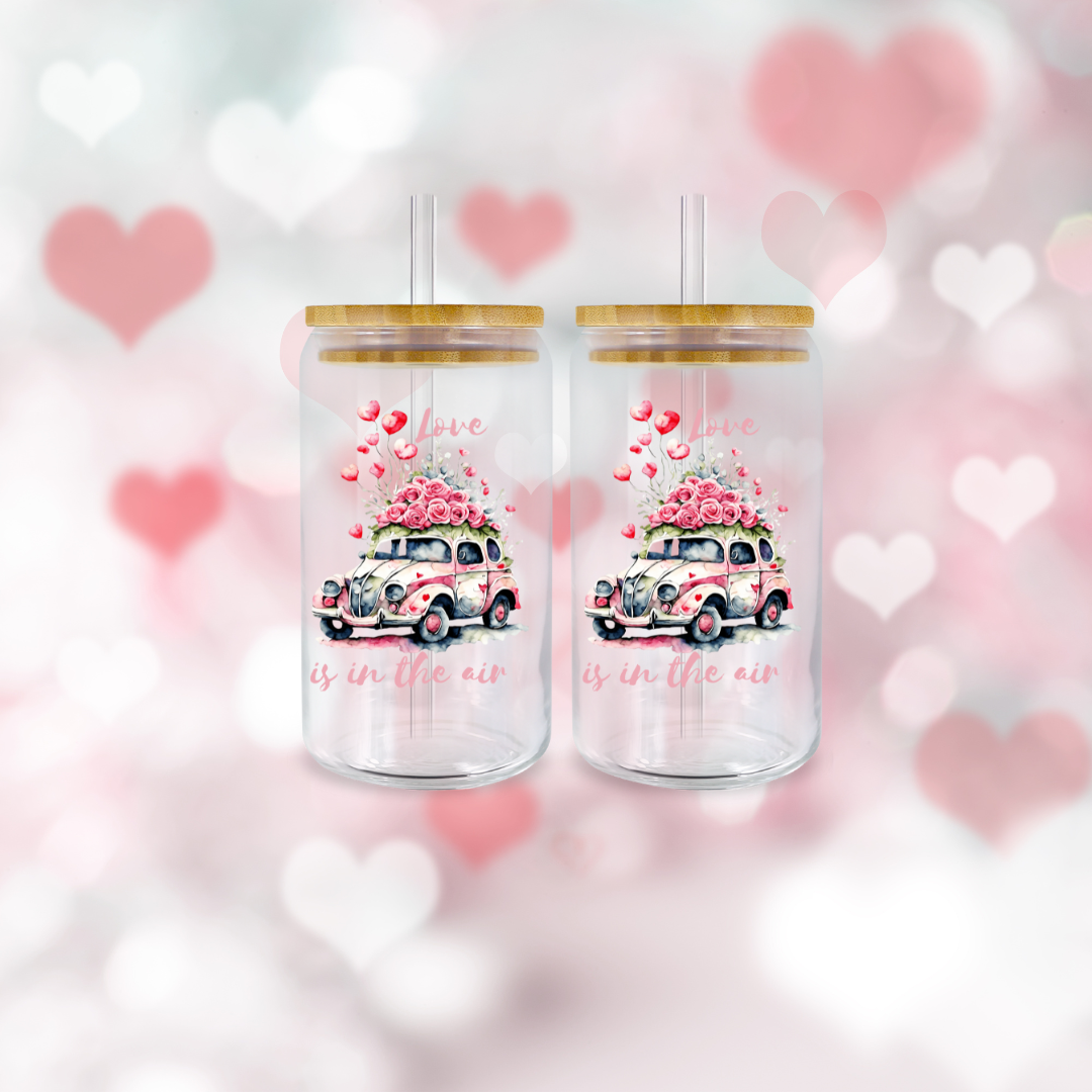 Valentine's Day Coffee Glass Love is in the Air, Valentine's Day Gift