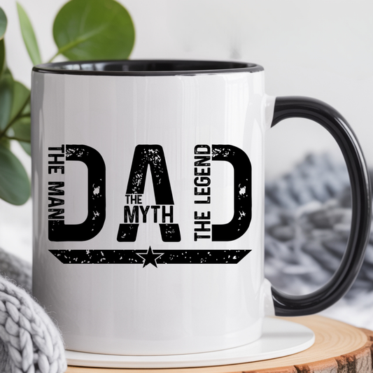 Tasse "Dad The man, The Myth, The Hero"| Cadeau fête des pères