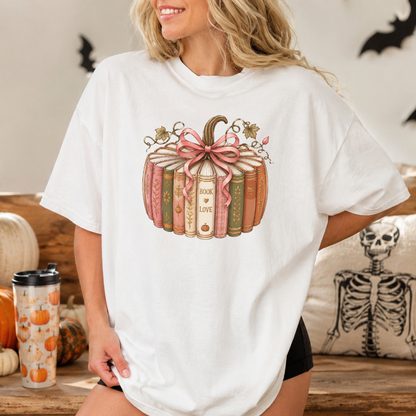 T-shirt "Livre Citrouille" | Chandail Halloween & Automne Lectrice