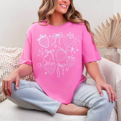 T-shirt fraises coquettes, Chandail fruits d'été