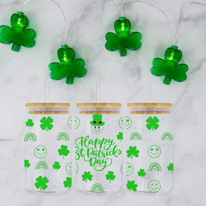 Verre à Café style Libbey 16 oz pour la St-Patrick,libbey can St-Patricks day glass can