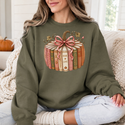 Sweatshirt ''Livres Citrouille'' | Chandail Halloween & Lecture