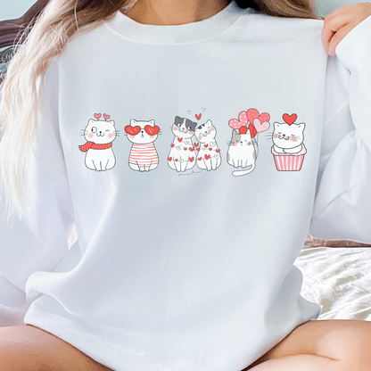 Chandail St-Valentin chats mignons, chandail pour amoureux de chats
