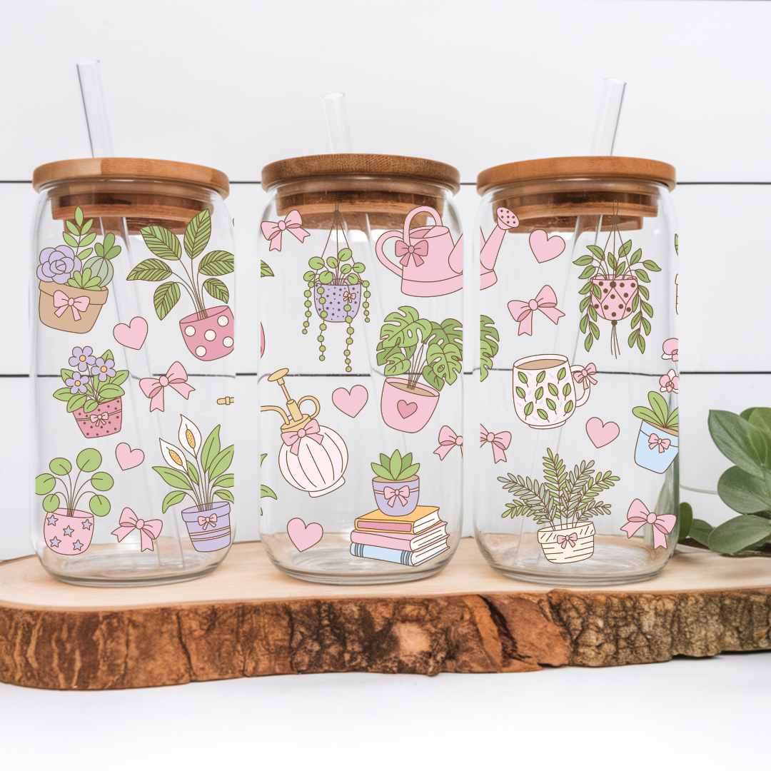 "Plant Lover" Iced Coffee Glass 16 oz