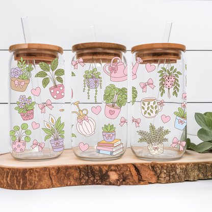 "Plant Lover" Iced Coffee Glass 16 oz