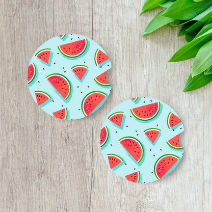 Sous-verres melon d'eau pour voiture, Cadeau pour amoureux des pastèques