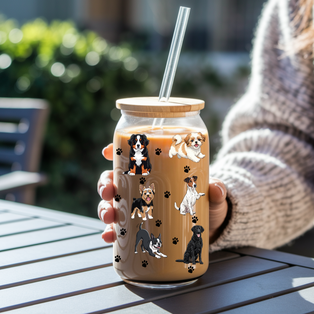 "Dogs" Iced Coffee Glass (16 oz)