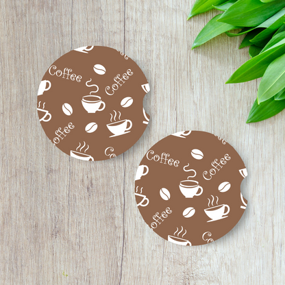 Sous-verres pour auto jolies tasses à  café, Cadeau pour amateur de café