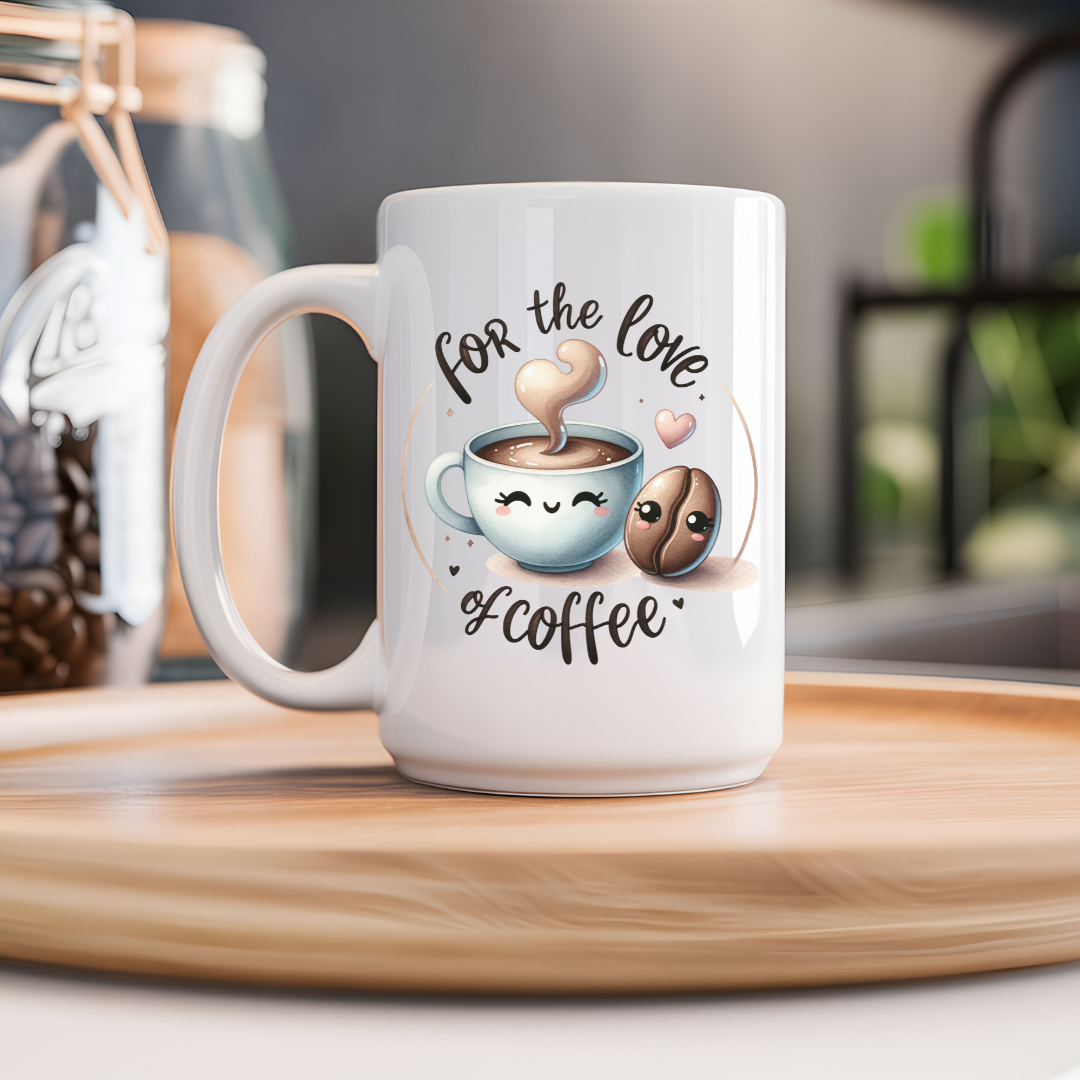 Tasse en céramique 15 oz, Mignon Café style Kawaii, cadeau pour amateur de café