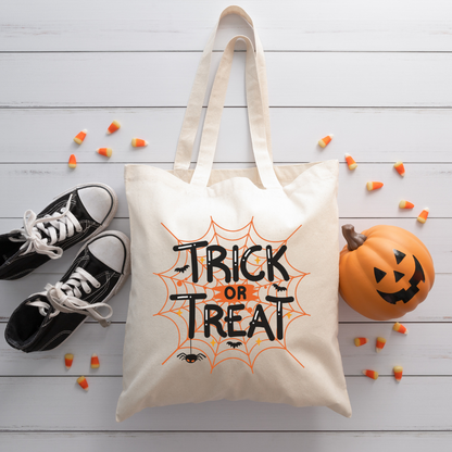 Trick or Treat Spider Web Tote Bag