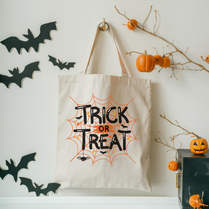 Trick or Treat Spider Web Tote Bag