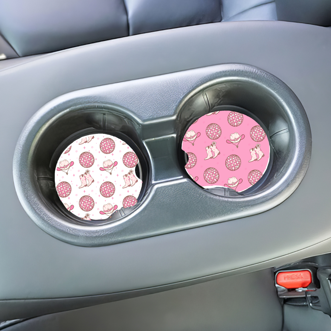 Dessous-verres pour auto Drapeau Américain, Cowgirl, Papillons, Accessoires pour auto