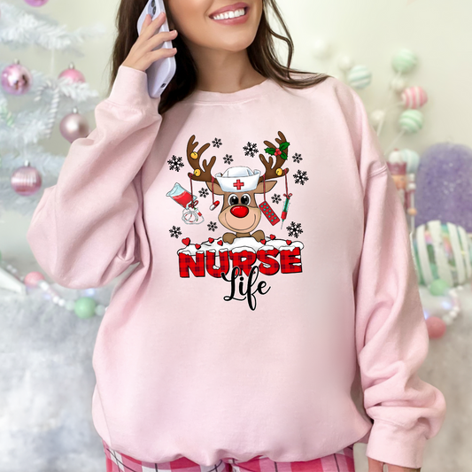 Drôle de chandail de Noël pour infirmière, Nurselife sweatshirt Noël