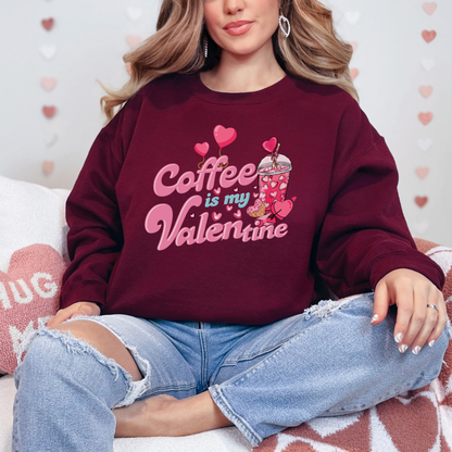 Sweatshirt pour la  St-Valentin confortable pour amateurs de café , Sweatshirt pour amoureux  café glacé,