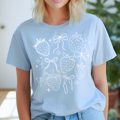 T-shirt fraises coquettes, Chandail fruits d'été