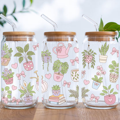 "Plant Lover" Iced Coffee Glass 16 oz