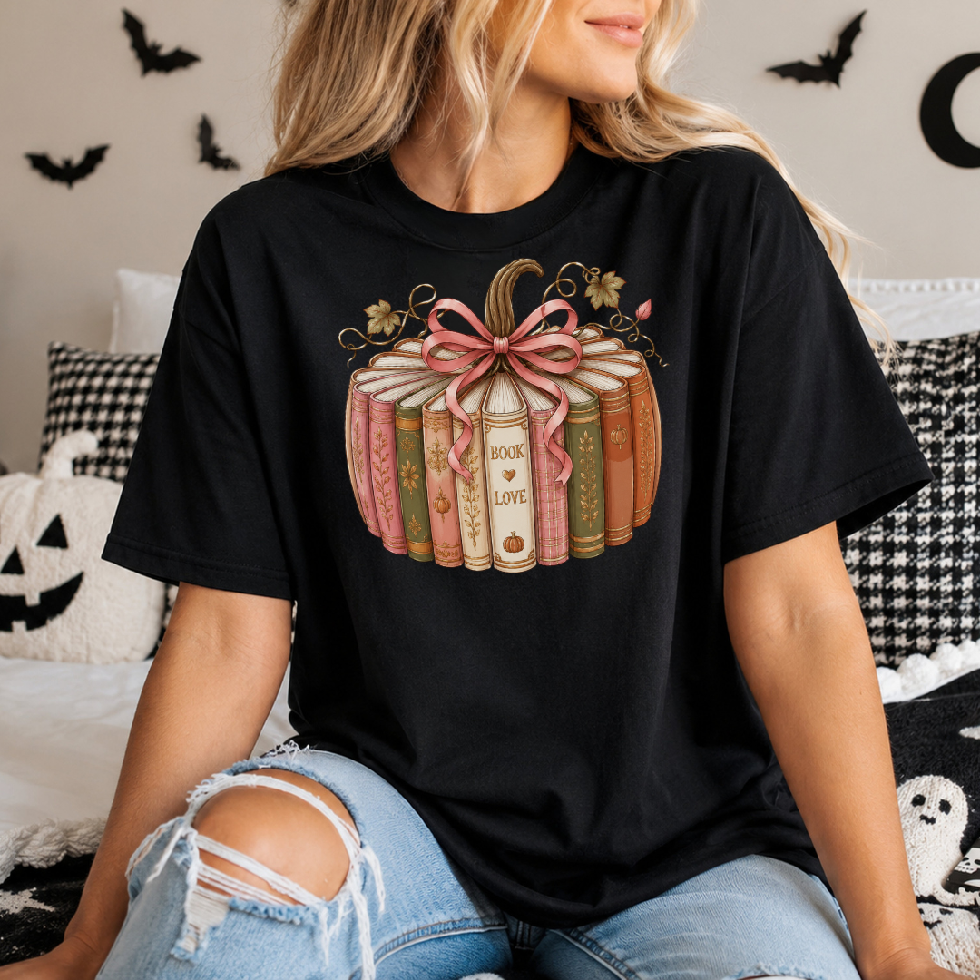 T-shirt "Livre Citrouille" | Chandail Halloween & Automne Lectrice
