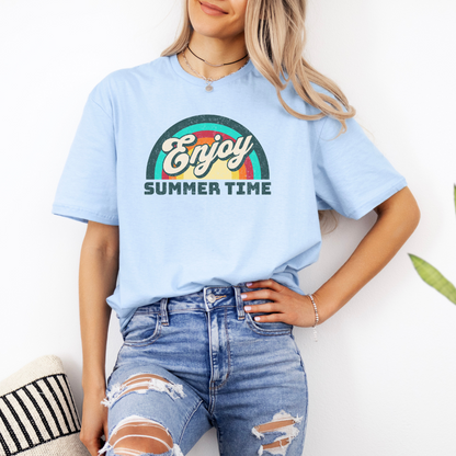T-shirt style vintage, rétro grunge arc-en-ciel, T-shirt d'été et de plage