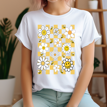 Retro Daisies & Bees T-Shirt – Vintage Inspired