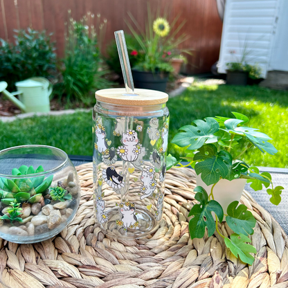 Verre à café glacé mignons chatons et fleurs, Cadeau pour amoureux des chats