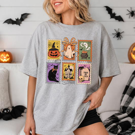 Vintage Halloween Postage Stamps T-Shirt 
