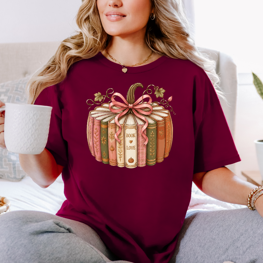 T-shirt "Livre Citrouille" | Chandail Halloween & Automne Lectrice
