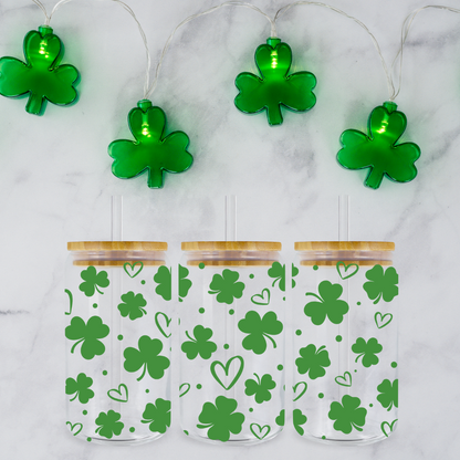 Verre à Café style Libbey 16 oz pour la St-Patrick,libbey can St-Patricks day glass can