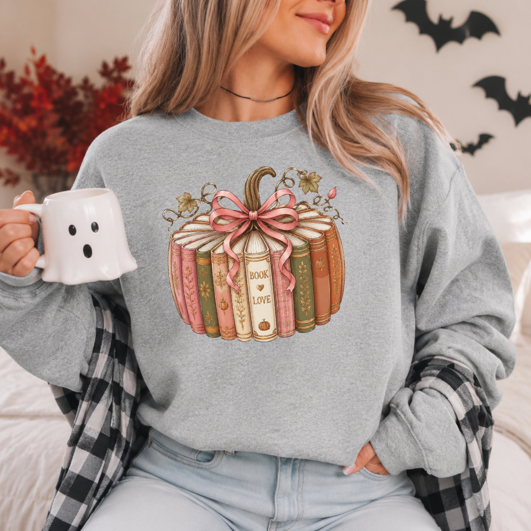 Sweatshirt ''Livres Citrouille'' | Chandail Halloween & Lecture