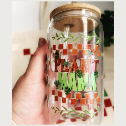 Plant Lover Tote Bag and Libbey Glass cup Set, Gift for Plant Mom