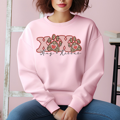 Cozy Hugs and Kisses Valentine's Day Sweater, Animal Lover Sweaters