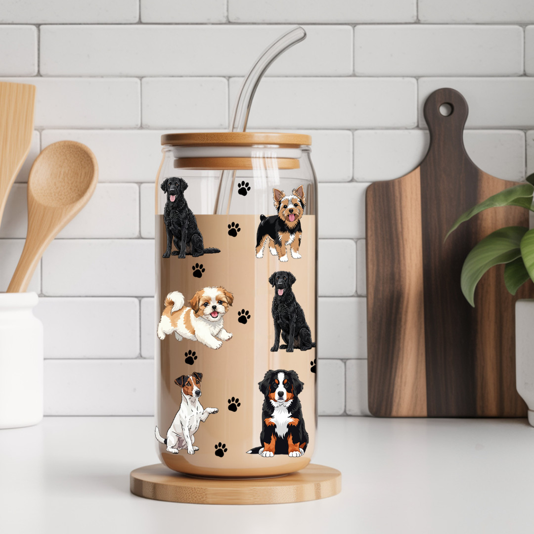 "Dogs" Iced Coffee Glass (16 oz)
