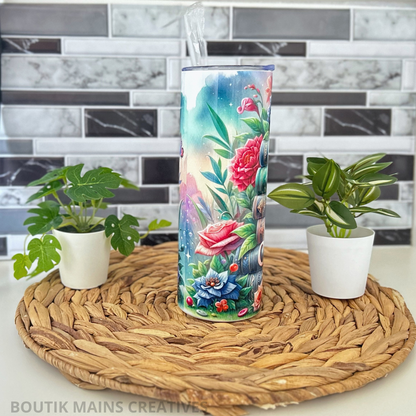 Tumbler pour amoureux de lecture style Boho Floral, cadeau pour club de lecture