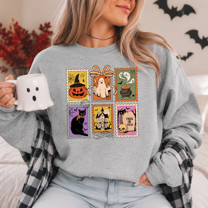 Chandail Timbres d'Halloween | Sweatshirt Vintage Spooky
