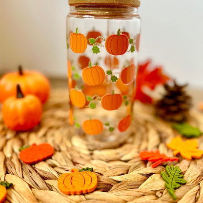 Halloween Pumpkin Iced Coffee Glass, Halloween Libby Cup