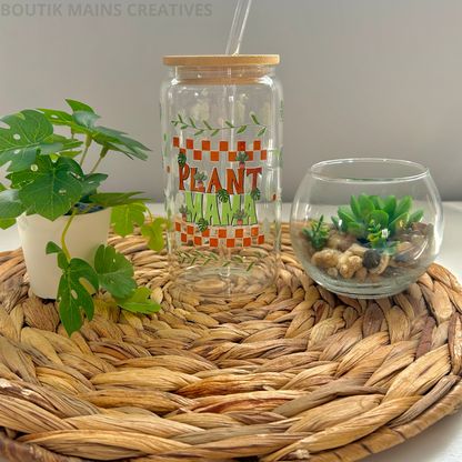 Verre à café glacé  pour Maman de plantes style Rétro
