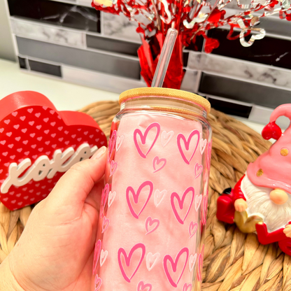 Verre à café glacé coeurs de St-Valentin, Cadeau sous le thème St-Valentin