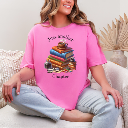T-shirt pour amoureux de lecture et de livres, T-shirt ''Just another chapter''