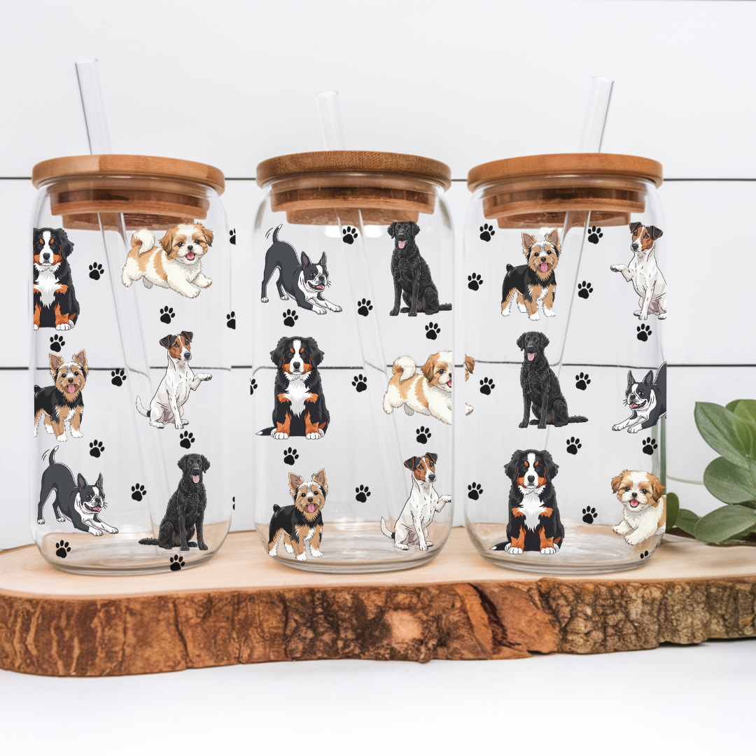 "Dogs" Iced Coffee Glass (16 oz)