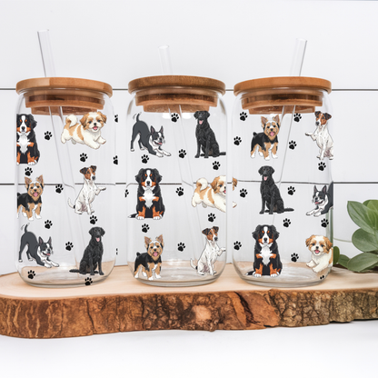 "Dogs" Iced Coffee Glass (16 oz)
