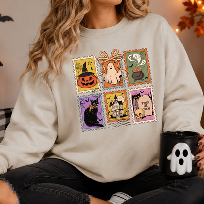 Chandail Timbres d'Halloween | Sweatshirt Vintage Spooky