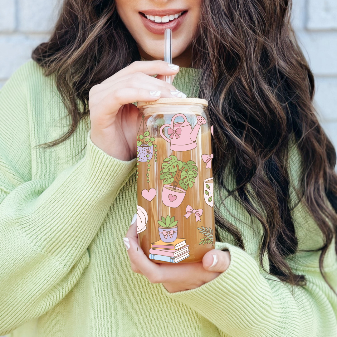 "Plant Lover" Iced Coffee Glass 16 oz