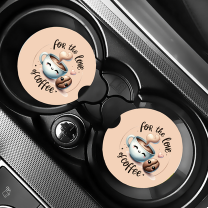 Sous-verres pour auto mignonne tasse café style Kawaii, Accessoire pour voiture