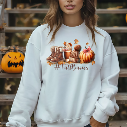 Sweatshirt les essentiels de  l'automne, Chandail café d'automne, Chemise de l'action grâce, coquette citrouilles d'automne