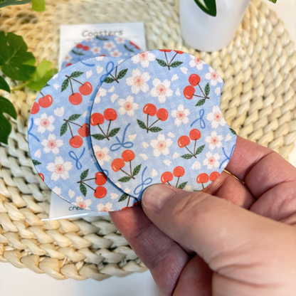 Cherry Car Coasters - Set of 2